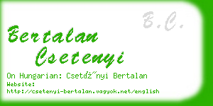 bertalan csetenyi business card